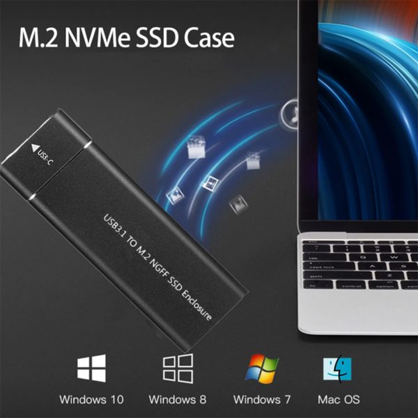 USB 3.1 to USB 3.0 Gen 2 Aluminum Enclosure M.2 NGFF SSD Case