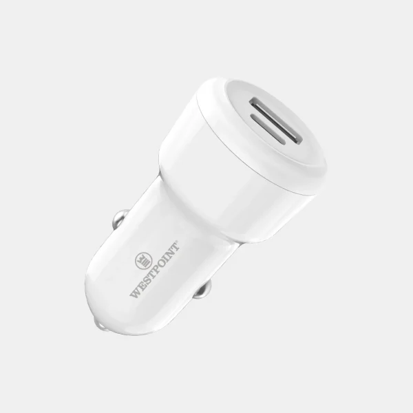 West Point PD20W+QC3.0 Fast Charging PD Car Charger, White, WP-90