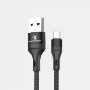 West Point Type C Data Cable, 1m, Black & Grey, WP-331