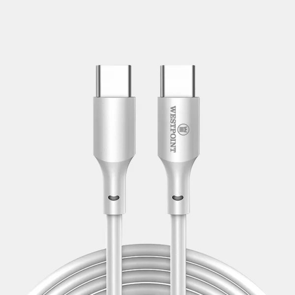 West Point 2.4A Type C Fast Charging Cable, 1.0m Length, White, WP-311